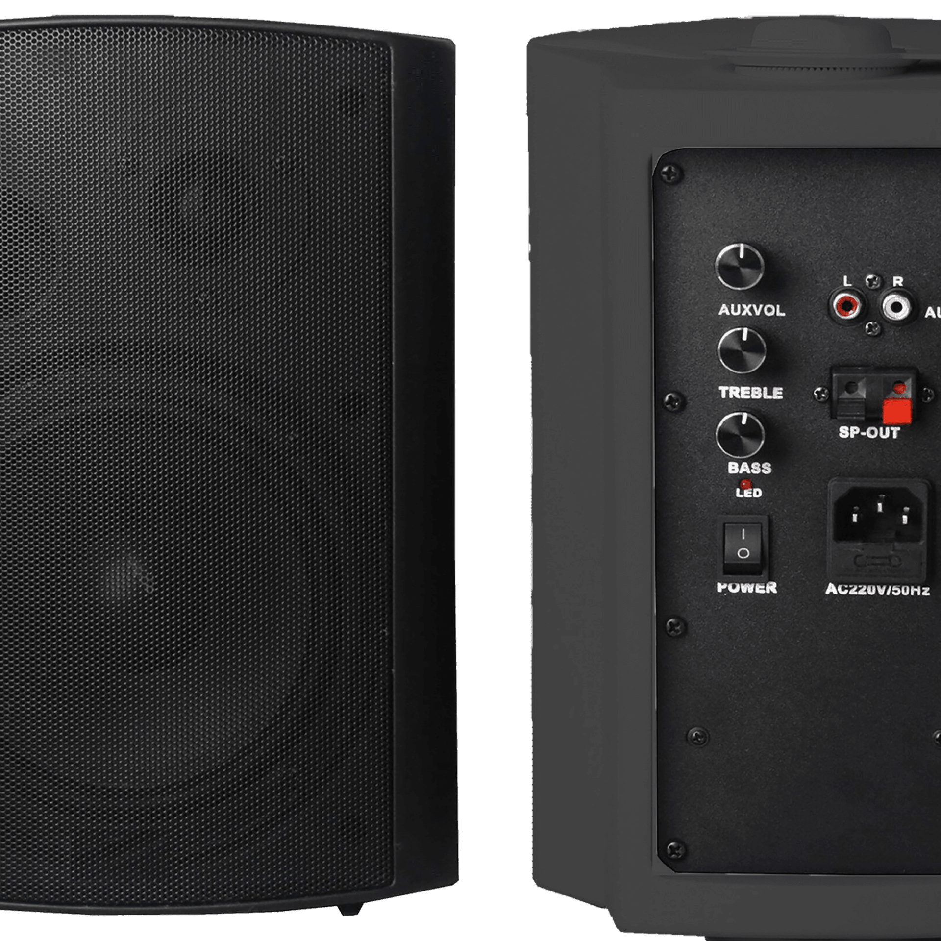 PARLANTES AMBIENTALES, ACTIVO Y PASIVO, DE PARED, 6 PULG., NEGRO, 40W+40W, AUX, RCA - Miniatura 5