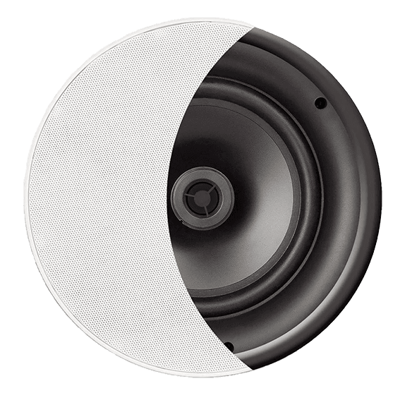 PAR DE PARLANTES PARA TUMBADO, PASIVOS, 6.5 PULG., 120W, 88DB, 8OHM, REJILLA MAGNETICA