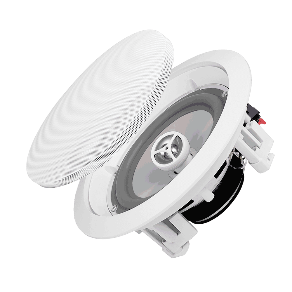 PAR DE PARLANTES PARA TUMBADO, PASIVOS, 8 PULG., 150W, 90DB, 8OHM, REJILLA CLASICA, RESISTENCIA EN AMBIENTE HUMEDOS - Miniatura 4