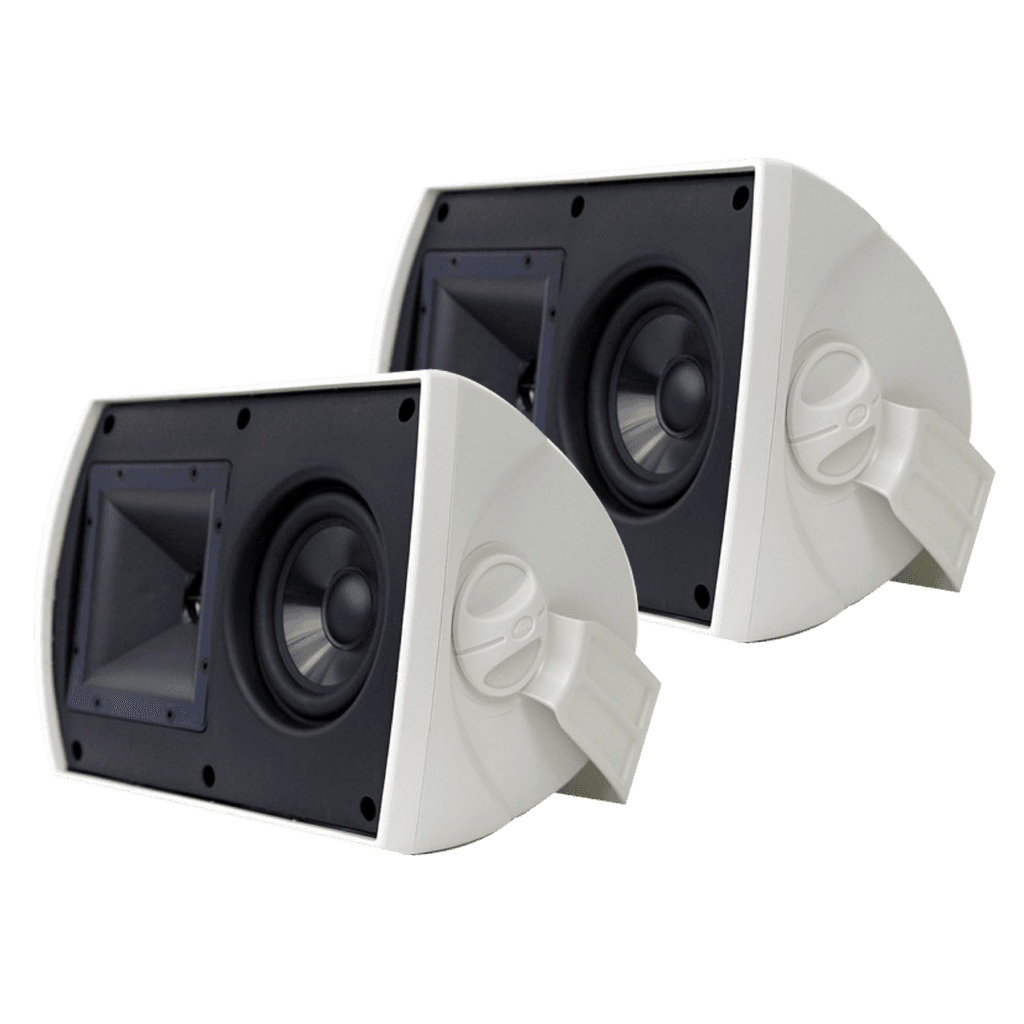 PAR DE PARLANTES BLANCOS DE PARED, PASIVOS, PARA EXTERIORES, 5.25 PULG., 200W, 94DB, 8OHM