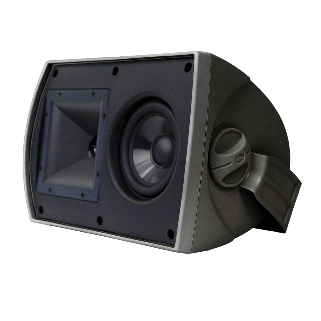 PAR DE PARLANTES NEGROS DE PARED, PASIVOS, PARA EXTERIORES, 5.25 PULG., 200W, 94DB, 8OHM