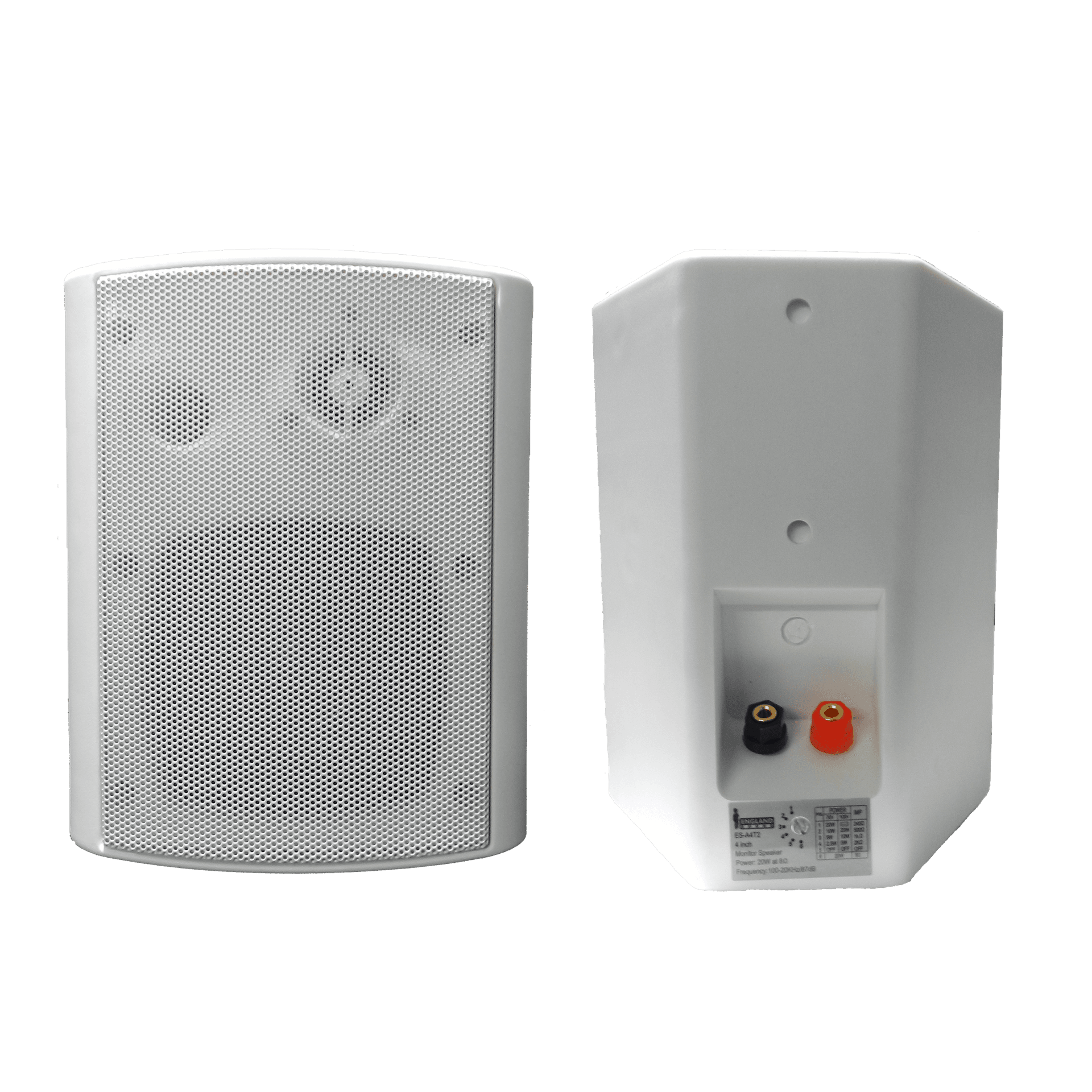 PARLANTES AMBIENTALES PASIVOS, DE PARED, 4 PULG. BLANCO, CON TRANSFORMADOR, 20W, 87DB, 70V-100V, 8 OHM - Miniatura 5