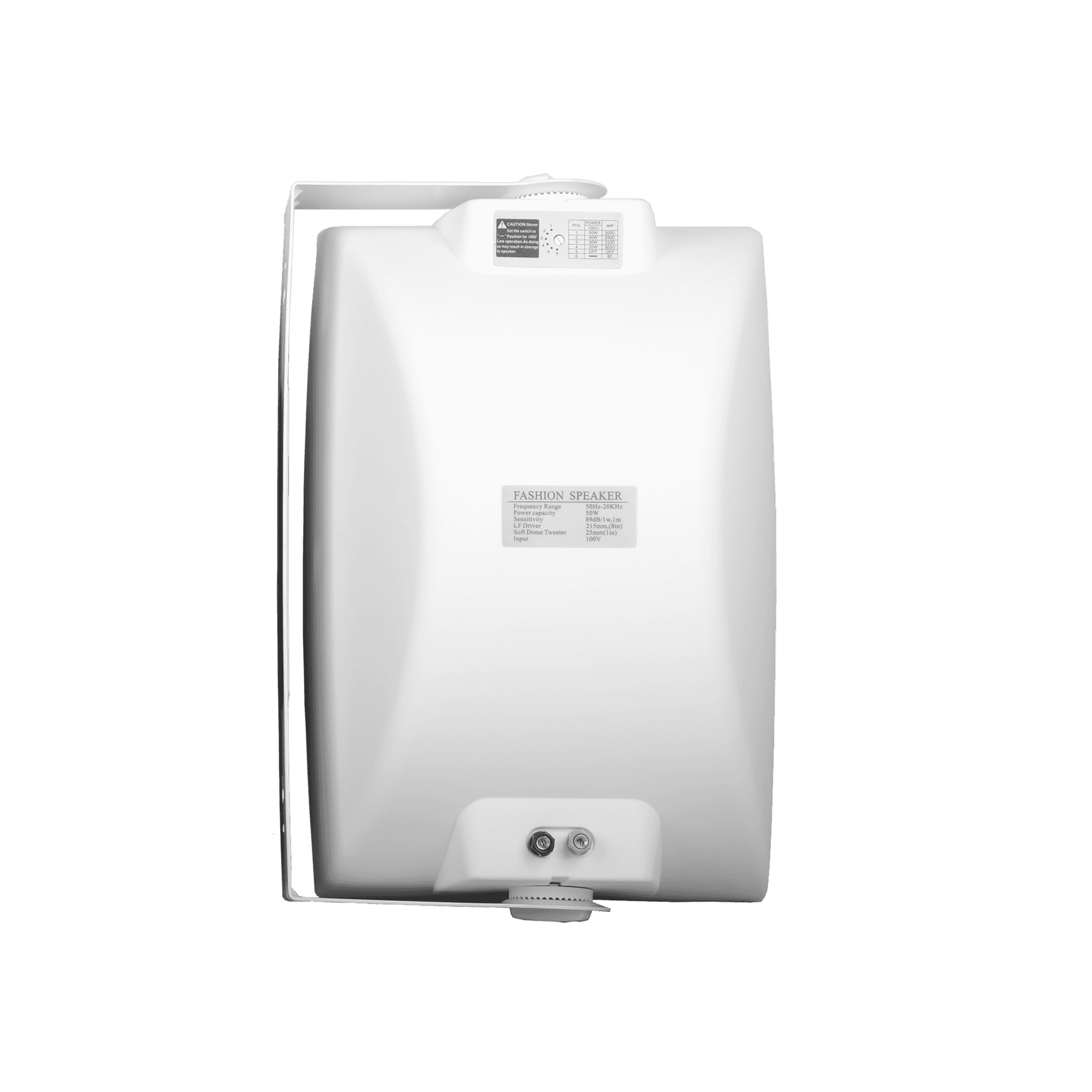 PARLANTES AMBIENTALES PASIVOS, DE PARED, 8 PULG. BLANCO, CON TRANSFORMADOR, 50W, 89DB, 70V-100V, 8 OHM - Miniatura 3