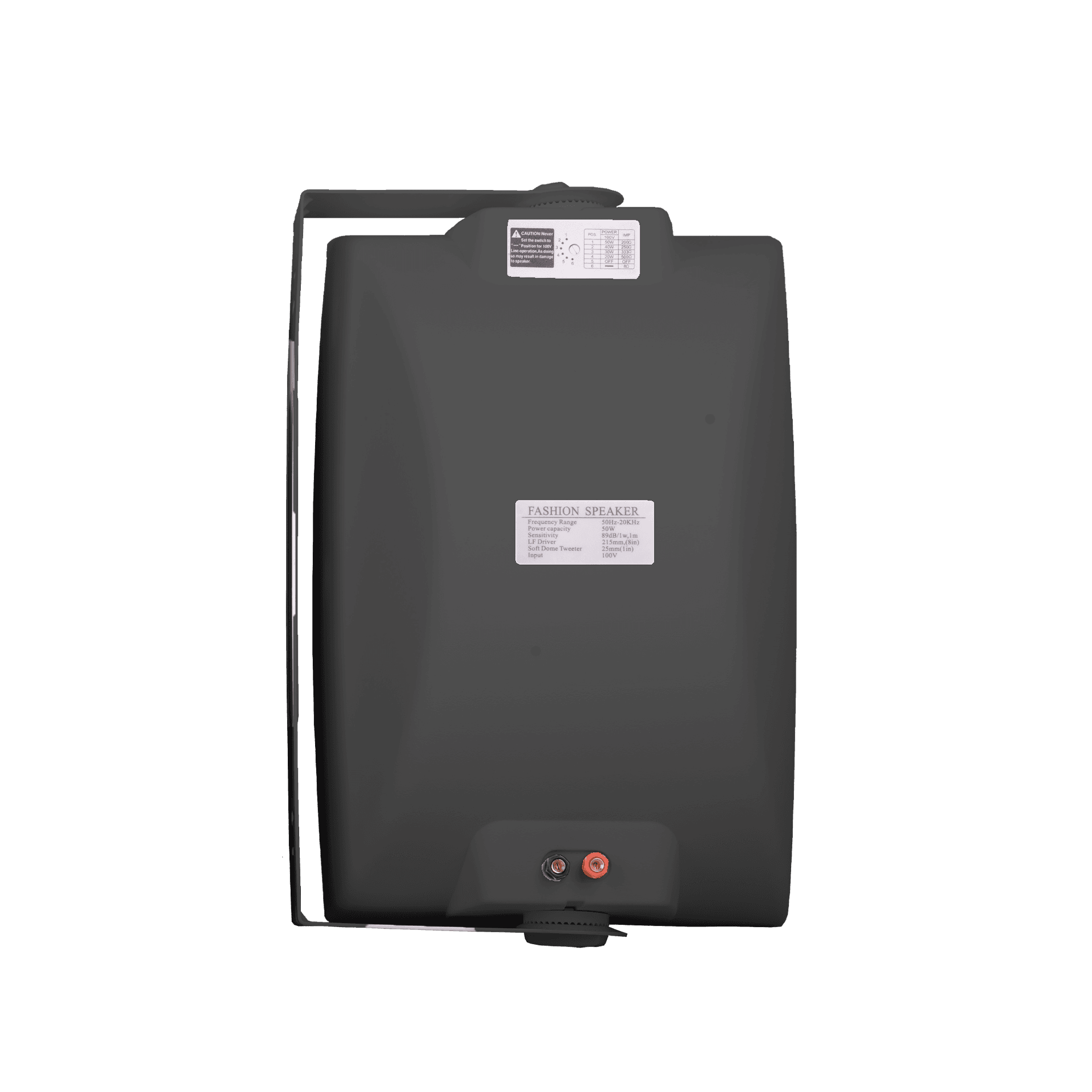 PARLANTES AMBIENTALES PASIVOS, DE PARED, 8 PULG. NEGRO, CON TRANSFORMADOR, 50W, 89DB, 70V-100V, 8 OHM - Miniatura 3