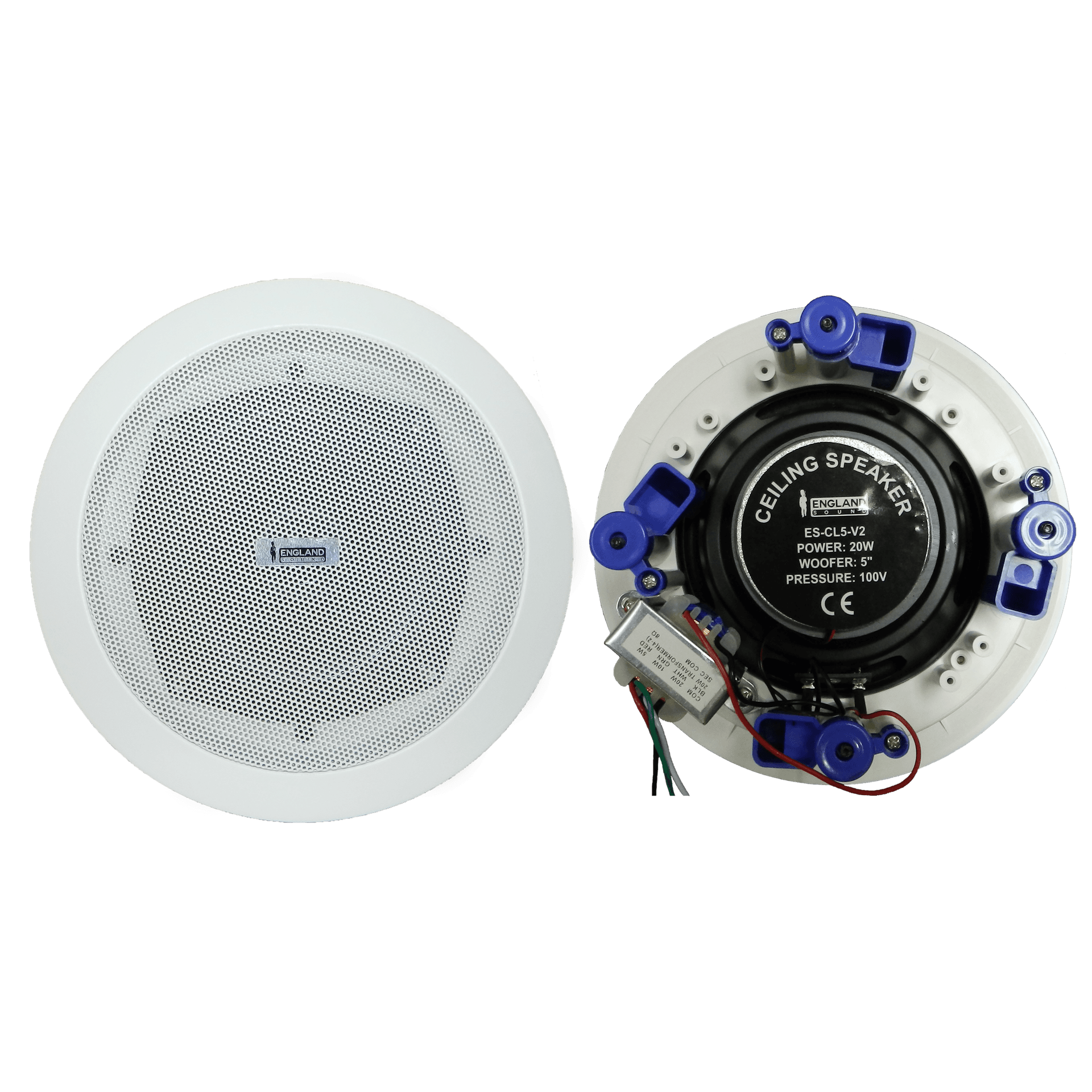 PARLANTE PARA TUMBADO, PASIVO, 5.25 PULG. CON TRANSFORMADOR, 70V-100V, 10-15-20W, 89DB