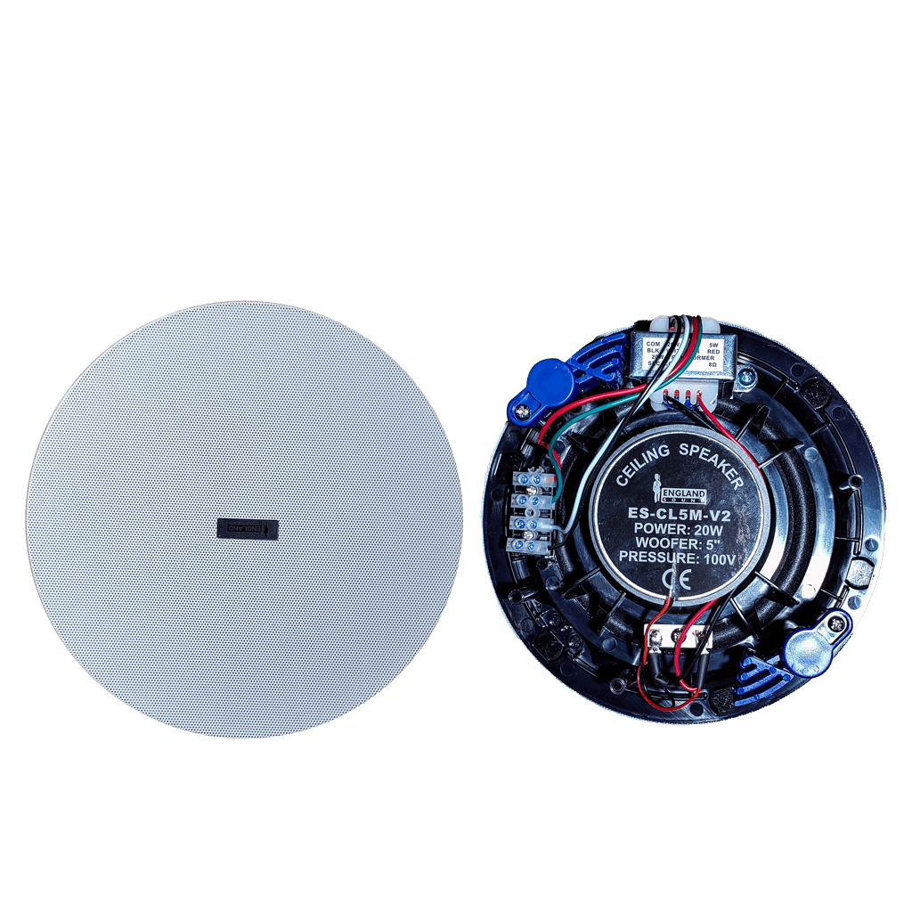 PARLANTE PARA TUMBADO CON REJILLA MAGNETICA, PASIVO, 5.25 PULG. CON TRANSFORMADOR, 70V-100V, 10-15-20W, 89DB