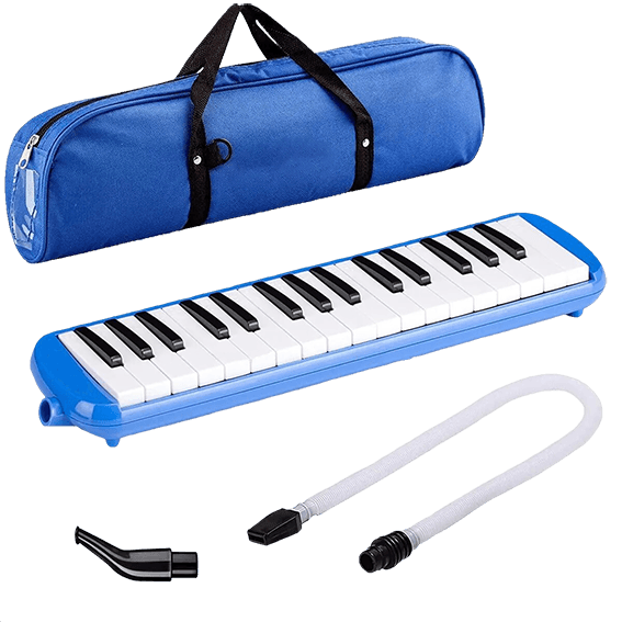 MELODICA DE 32 TECLAS, COLOR AZUL, INCLUYE BOQUILLA Y MANGUERA