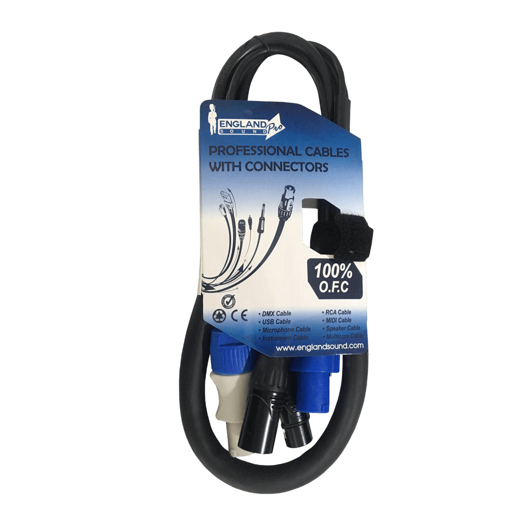 CABLE DMX LIGHTING, PLUG POWERCON-PLUG XLR DMX A PLUG POWERCON-JACK XLR DMX, OFC, 1MT